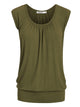 WT1054 Womens Solid Short Sleeve Sweetheart Top