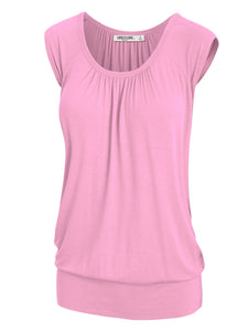 WT1054 Womens Solid Short Sleeve Sweetheart Top