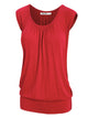 WT1054 Womens Solid Short Sleeve Sweetheart Top