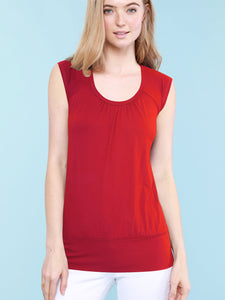 WT1054 Womens Solid Short Sleeve Sweetheart Top