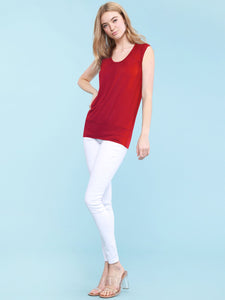 WT1054 Womens Solid Short Sleeve Sweetheart Top