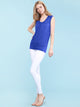 WT1054 Womens Solid Short Sleeve Sweetheart Top