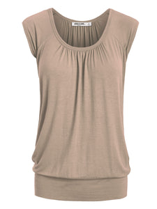 WT1054 Womens Solid Short Sleeve Sweetheart Top