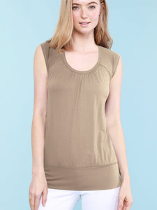 WT1054 Womens Solid Short Sleeve Sweetheart Top