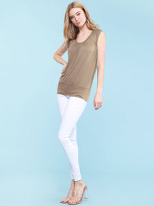 WT1054 Womens Solid Short Sleeve Sweetheart Top