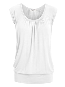 WT1054 Womens Solid Short Sleeve Sweetheart Top