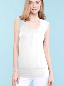 WT1054 Womens Solid Short Sleeve Sweetheart Top