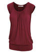 WT1054 Womens Solid Short Sleeve Sweetheart Top