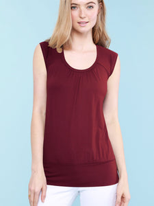 WT1054 Womens Solid Short Sleeve Sweetheart Top
