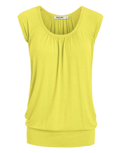 WT1054 Womens Solid Short Sleeve Sweetheart Top
