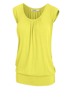 WT1054 Womens Solid Short Sleeve Sweetheart Top