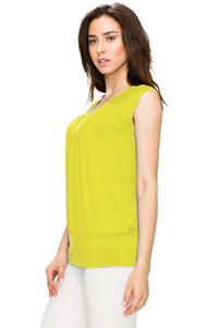 WT1054 Womens Solid Short Sleeve Sweetheart Top