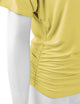 WT1118 Womens V Neck Short Sleeve Wrap Front Drape Dolman Top