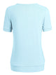 WT1175 Womens Scoop Neck Short Sleeve Front Pleated Tunic