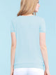 WT1175 Womens Scoop Neck Short Sleeve Front Pleated Tunic