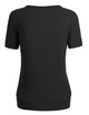WT1175 Womens Scoop Neck Short Sleeve Front Pleated Tunic