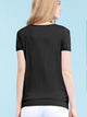 WT1175 Womens Scoop Neck Short Sleeve Front Pleated Tunic