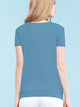 WT1175 Womens Scoop Neck Short Sleeve Front Pleated Tunic