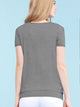WT1175 Womens Scoop Neck Short Sleeve Front Pleated Tunic