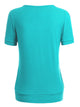 WT1175 Womens Scoop Neck Short Sleeve Front Pleated Tunic