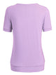 WT1175 Womens Scoop Neck Short Sleeve Front Pleated Tunic