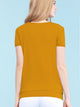 WT1175 Womens Scoop Neck Short Sleeve Front Pleated Tunic