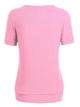 WT1175 Womens Scoop Neck Short Sleeve Front Pleated Tunic