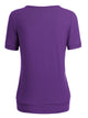 WT1175 Womens Scoop Neck Short Sleeve Front Pleated Tunic