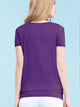 WT1175 Womens Scoop Neck Short Sleeve Front Pleated Tunic