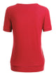 WT1175 Womens Scoop Neck Short Sleeve Front Pleated Tunic