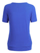 WT1175 Womens Scoop Neck Short Sleeve Front Pleated Tunic