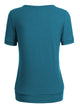 WT1175 Womens Scoop Neck Short Sleeve Front Pleated Tunic