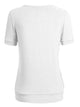 WT1175 Womens Scoop Neck Short Sleeve Front Pleated Tunic