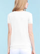 WT1175 Womens Scoop Neck Short Sleeve Front Pleated Tunic