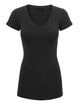 WT1606 Womens Basic Fitted Short Sleeve V-Neck T Shirt