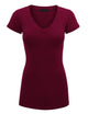 WT1606 Womens Basic Fitted Short Sleeve V-Neck T Shirt
