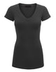 WT1606 Womens Basic Fitted Short Sleeve V-Neck T Shirt