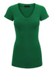 WT1606 Womens Basic Fitted Short Sleeve V-Neck T Shirt