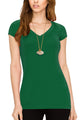 WT1606 Womens Basic Fitted Short Sleeve V-Neck T Shirt