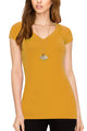 WT1606 Womens Basic Fitted Short Sleeve V-Neck T Shirt