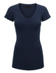 WT1606 Womens Basic Fitted Short Sleeve V-Neck T Shirt