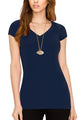 WT1606 Womens Basic Fitted Short Sleeve V-Neck T Shirt