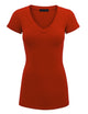 WT1606 Womens Basic Fitted Short Sleeve V-Neck T Shirt