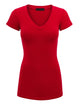 WT1606 Womens Basic Fitted Short Sleeve V-Neck T Shirt