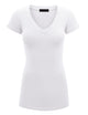 WT1606 Womens Basic Fitted Short Sleeve V-Neck T Shirt