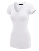 WT1606 Womens Basic Fitted Short Sleeve V-Neck T Shirt