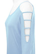 WT1803 Womens 3/4 sleeve Hollowed Out Shoulder Top T Shirts
