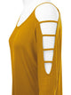 WT1803 Womens 3/4 sleeve Hollowed Out Shoulder Top T Shirts
