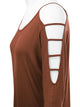 WT1803 Womens 3/4 sleeve Hollowed Out Shoulder Top T Shirts