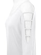 WT1803 Womens 3/4 sleeve Hollowed Out Shoulder Top T Shirts